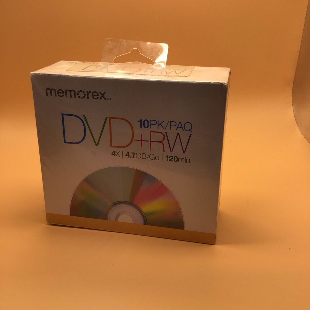Memorex DVD+RW 4.7GB 120min 4X Rewritable Blank Media 10 Pack Jewel Cases